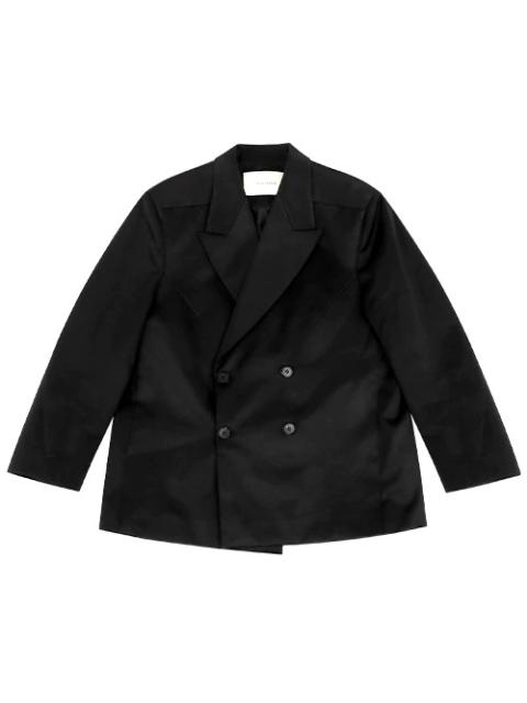 DOUBLE BREASTED BLAZER BLACK SATEEN
