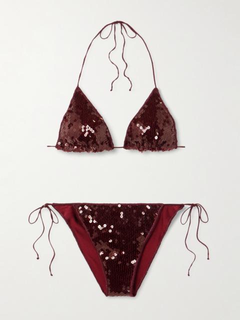 Marilyn Microkini Sequined Triangle Bikini