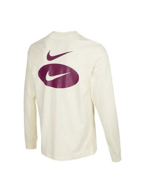 Men's Nike As Nsw Ess+ Core 3 Ls Tee Casual Breathable Round Neck Long Sleeves Coconut Milk T-Shirt 