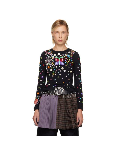 Black Night Defunct Beaded Jersey T-shirt