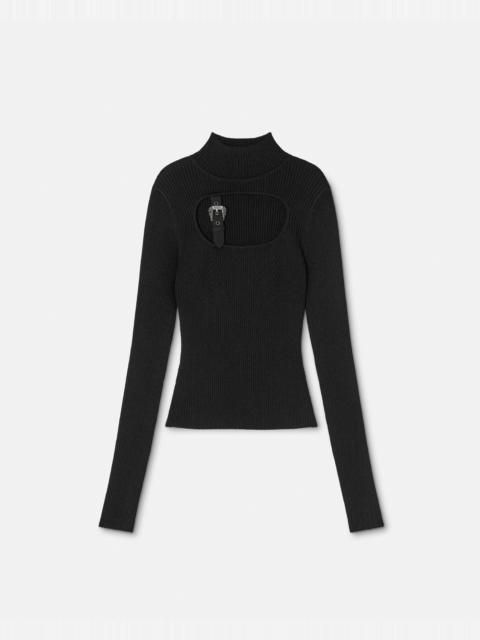 Baroque Buckle Ribbed Top