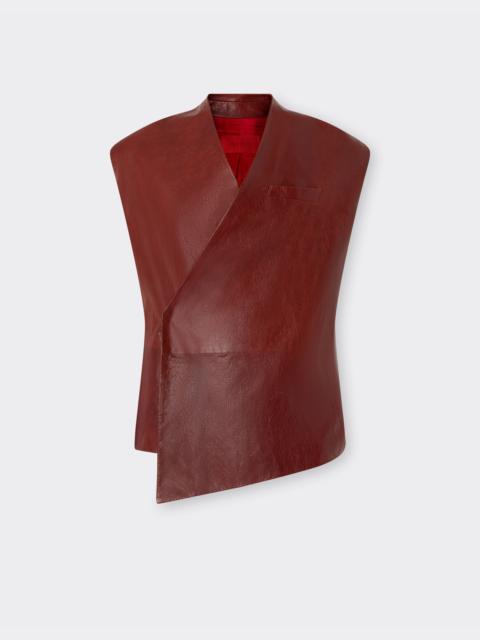 Waxed leather vest