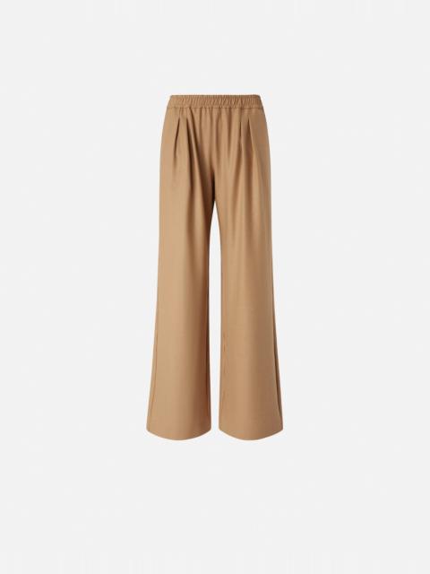 LONG WIDE-LEG WOOL-BLEND TROUSERS