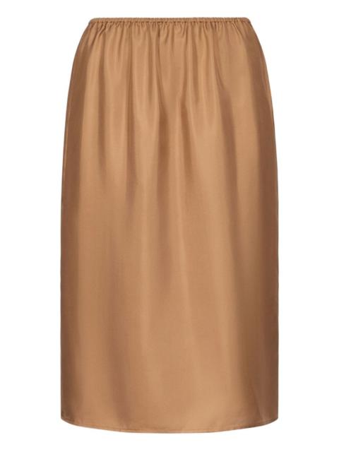 Vasali elastic-waist silk midi skirt
