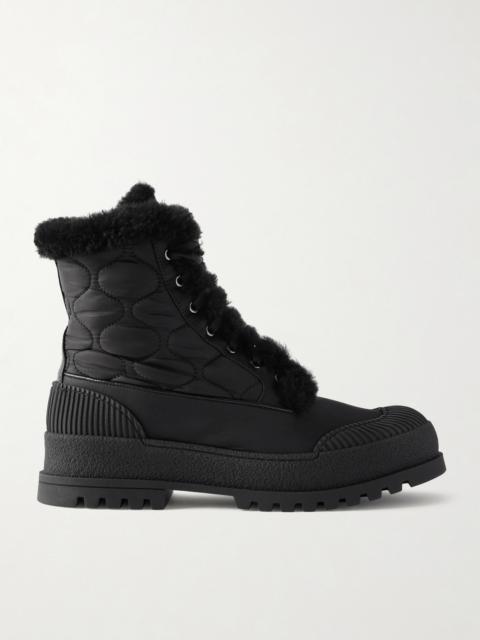Glacier Shearling-lined Quilted Nylon And Leather Ankle Boots