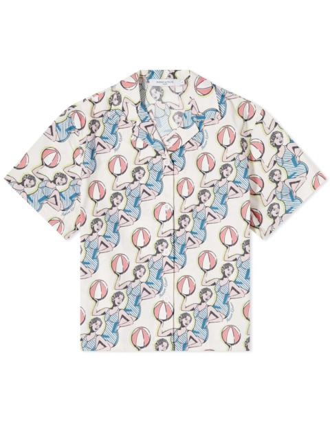 Maison Kitsune Dancing Girls Print Cap Sleeve Shirt