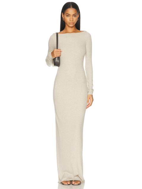 Long Sleeve Boatneck Maxi Dress