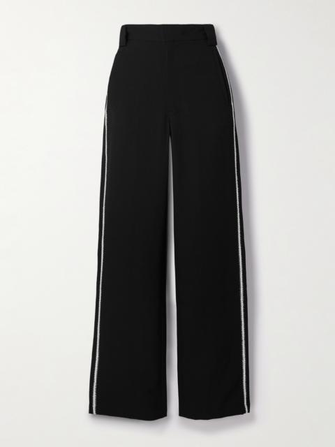 Thirds Embroidered Wool-twill Straight-leg Pants