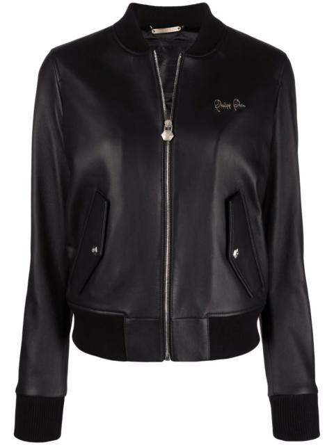 leather bomber jacket