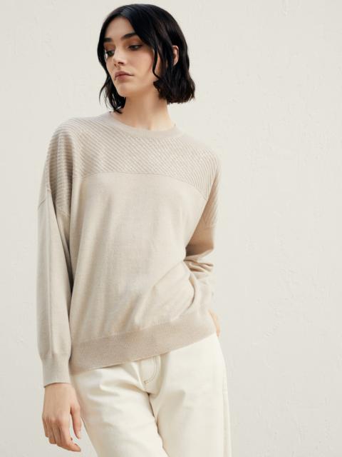 Cashmere sweater with dazzling embroidery