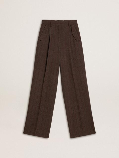 Women's brown virgin wool pants