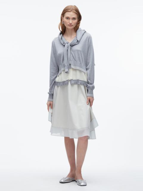 Chiffon Hem Boxy Cardigan