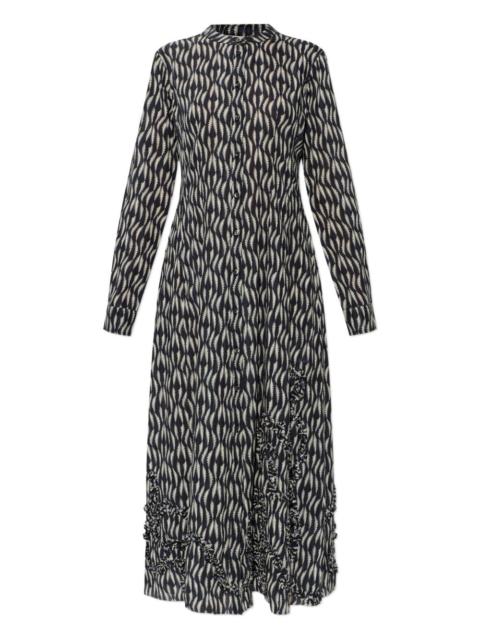 Laurentine ruffled print midi dress