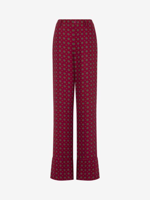 TROUSERS IN SATIN TIE PRINT