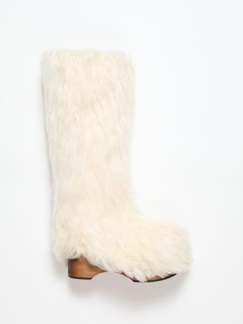 Furry clog boots - Off white