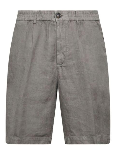pleated linen shorts