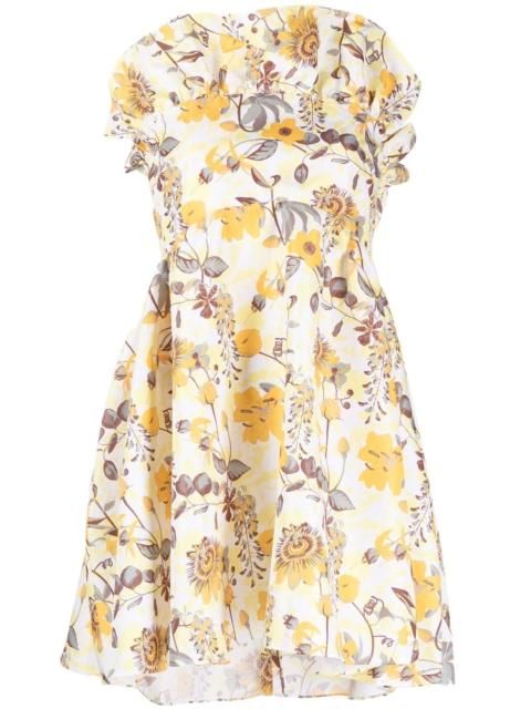Emily floral-print strapless dress