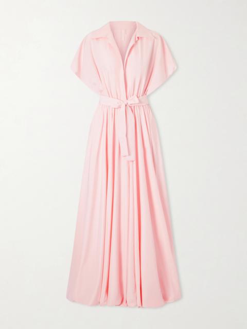 Tie-detailed Woven Gown