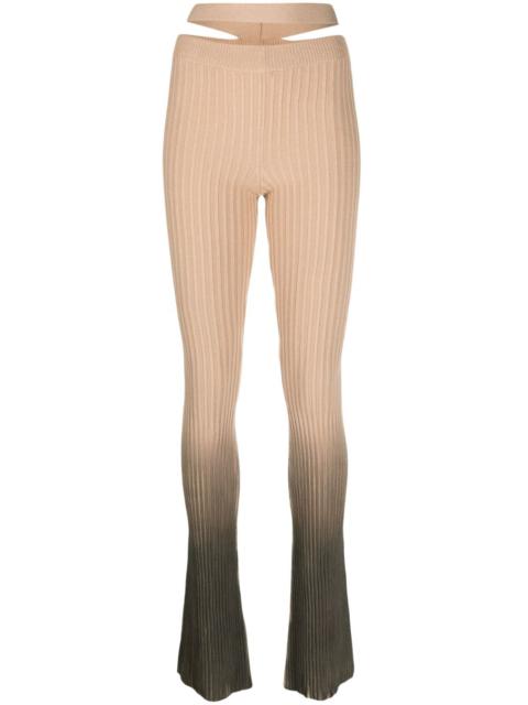 ombré-effect ribbed-knit trousers