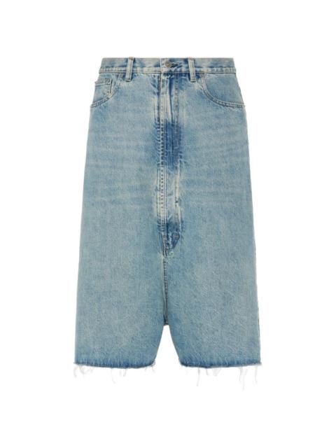 dropped-rise denim shorts