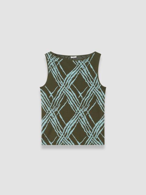 Aouda Check Cotton Silk Knit Top