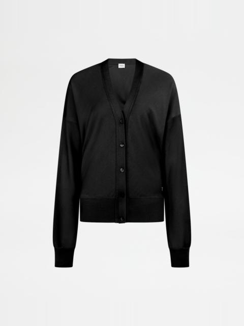 SILK BLEND CARDIGAN - GREY