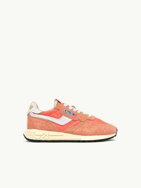 REELWIND LOW SNEAKERS IN WHITE AND PEACH PINK NYLON AND SUEDE