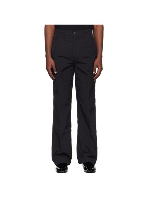 Black Crinkle Cargo Pants