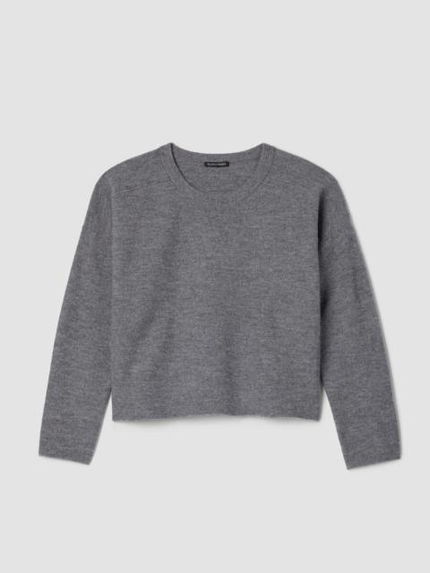 Fine Felted Wool Crew Neck Short Top in Regenerative Wool