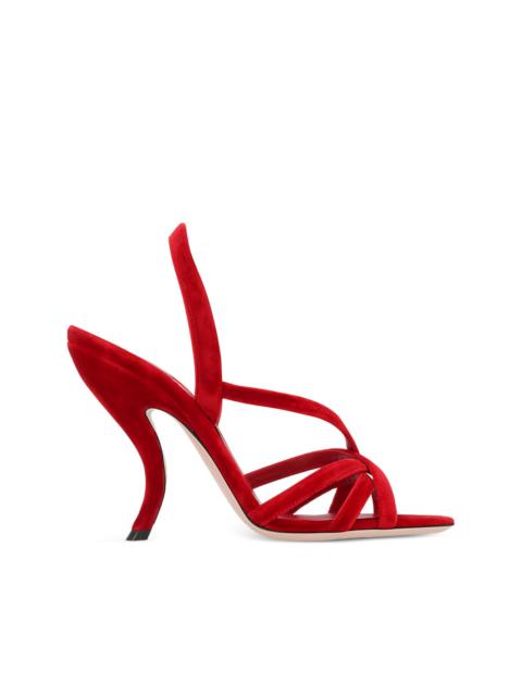 105mm Fetishique velvet sandals