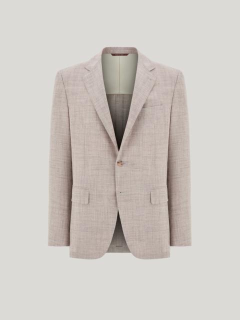 BEIGE WOOL, SILK AND LINEN REGULAR-FIT JACKET