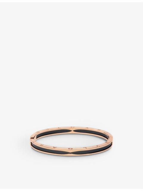 B.zero1 18ct rose-gold and black ceramic bangle bracelet