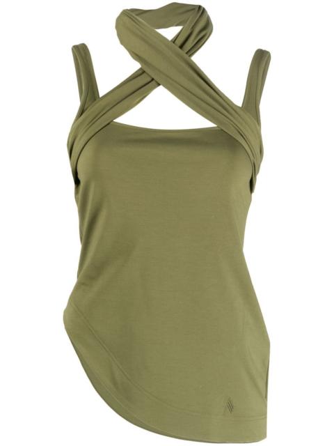 asymmetric sleeveless T-shirt