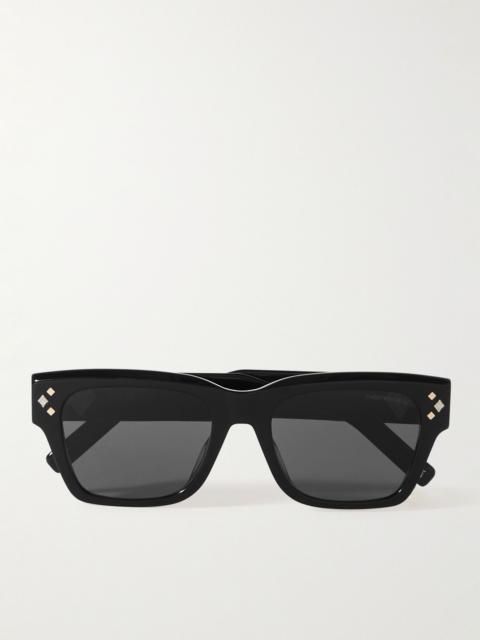 CD Diamond S2I D-Frame Acetate and Silver-Tone Sunglasses Black
