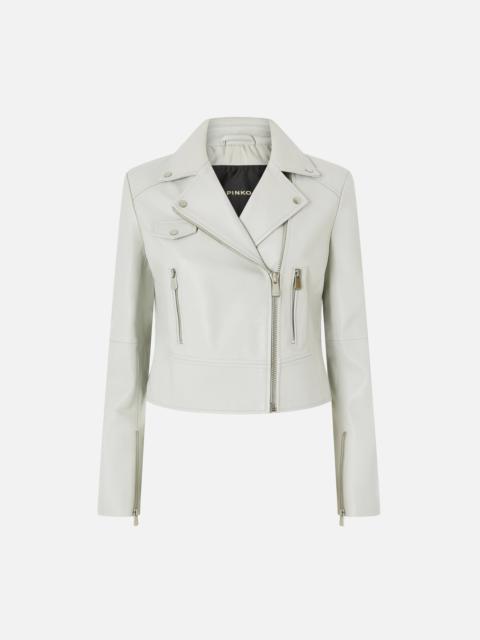 BIKER-STYLE JACKET IN NAPPA LEATHER