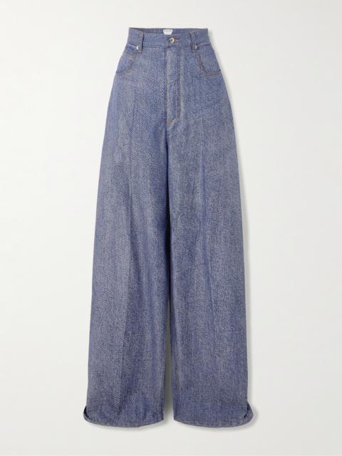 Wool And Cotton-blend Twill Wide-leg Pants