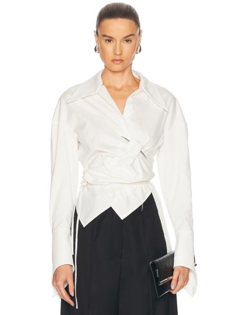 Pierced Dagger Oversized Wrap Shirt