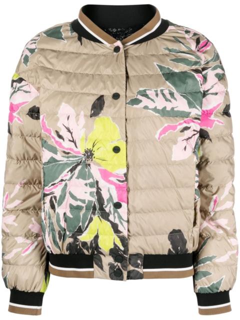 Beta Flower padded bomber jacket