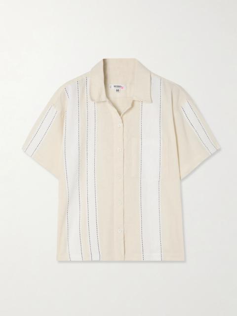 Tuuli Cabana striped cotton-blend shirt Cream