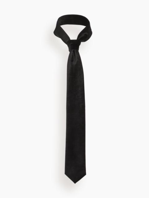 Cotton Viscose Chic Velvet Tie in Noir