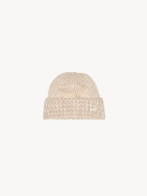 KNITTED CUFFED BEANIE IN CASHMERE