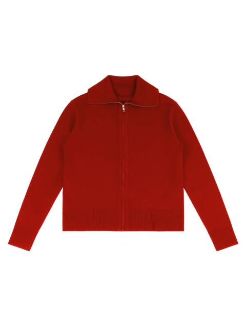 KNIT ZIP UP JACKET CHERRY