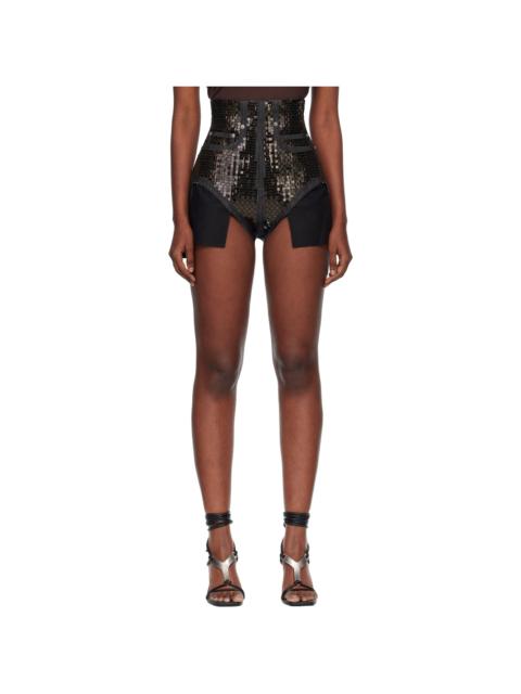 Black Temple Dirt Cutoffs Denim Shorts