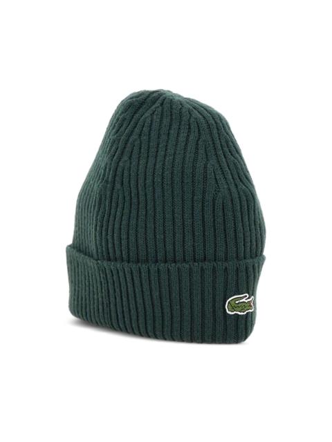 logo-patch ribbed beanie