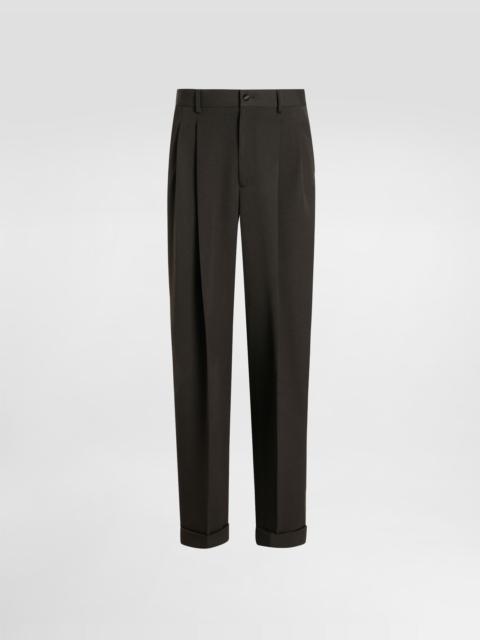 Wool gabardine trousers