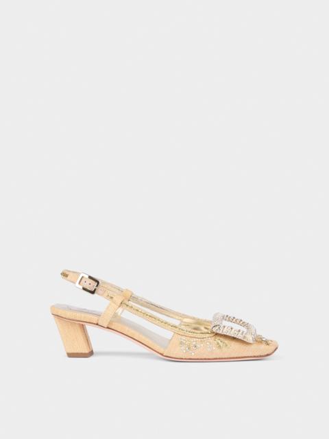 Belle Vivier Slingback Pumps in canvas