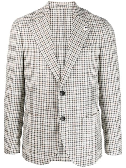 single breasted wool-blend blazer