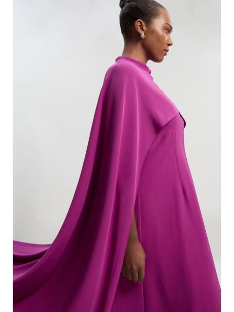 Plus Size Tailored Cape Detail Maxi Dress