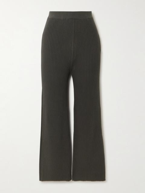 Column Ribbed Stretch-pima Cotton Straight-leg Pants