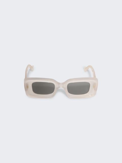 Rectangular Sunglasses Ivory And Smoke Mirror Lenses